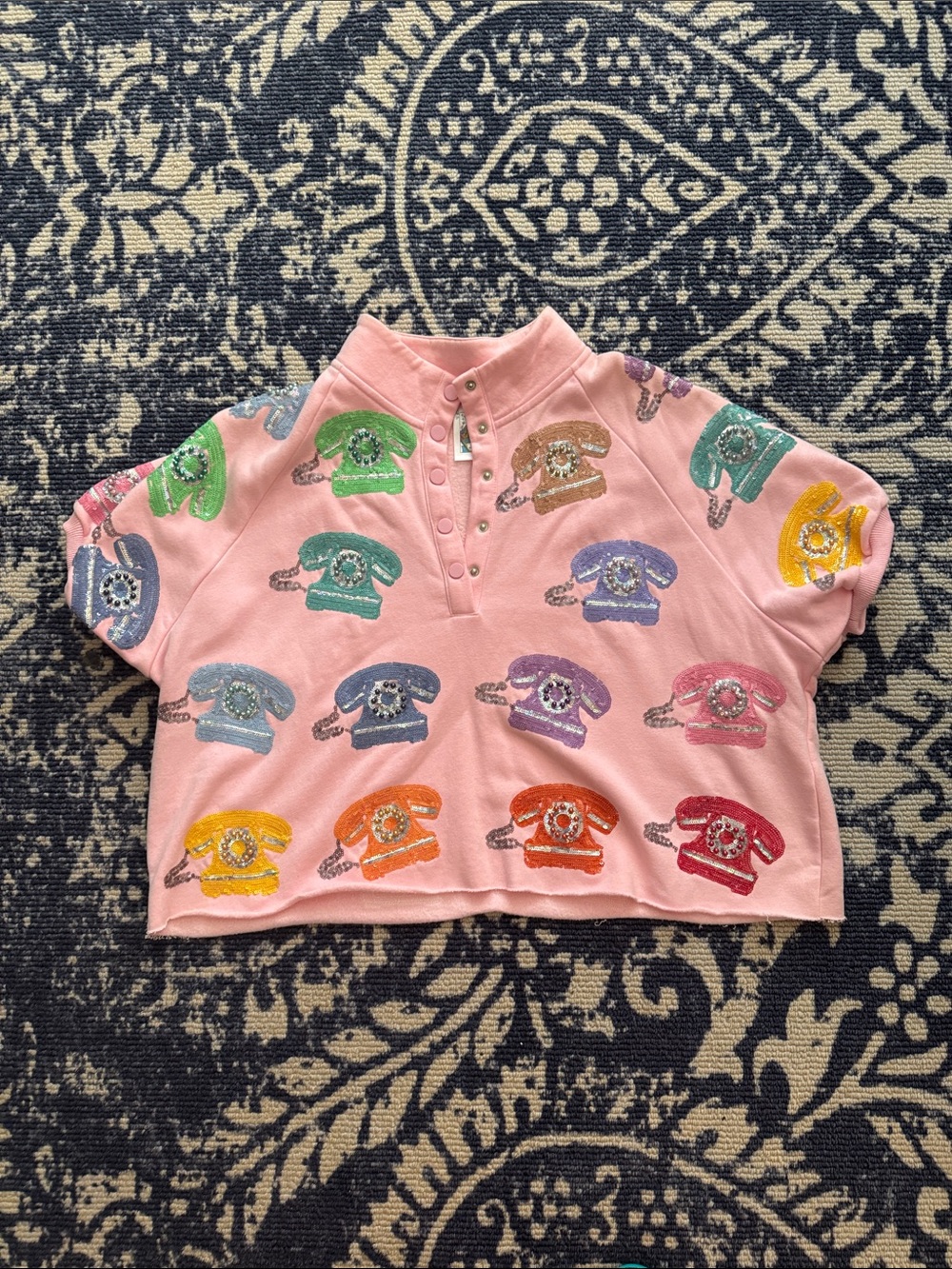 Queen of sparkles crop sweatshirt